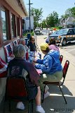 Outdoor dining at the M & M cafe.